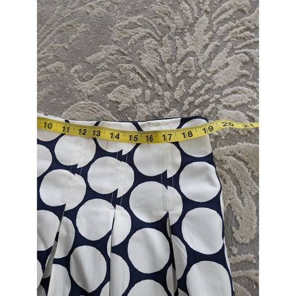 NWOT Boden sz 14R Pleated Large Polka Dot Lined Navy White Skirt 2 Pockets Midi - Picture 6 of 10